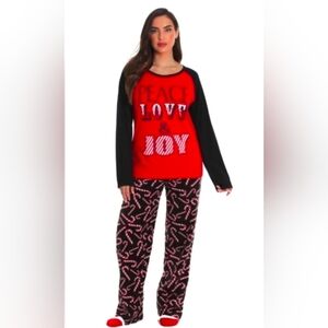 Women's 3 Piece Christmas Pajama Set - Medium